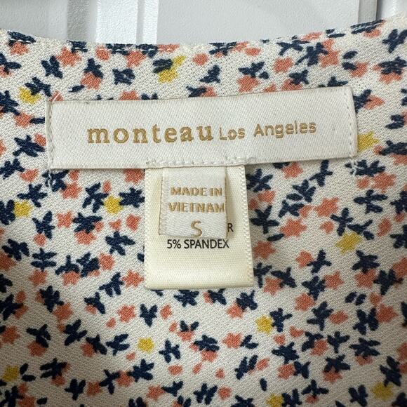 Monteau Floral Wrap Style Top, Size Small, EUC, Colorful, V-Neck - Picture 8 of 9